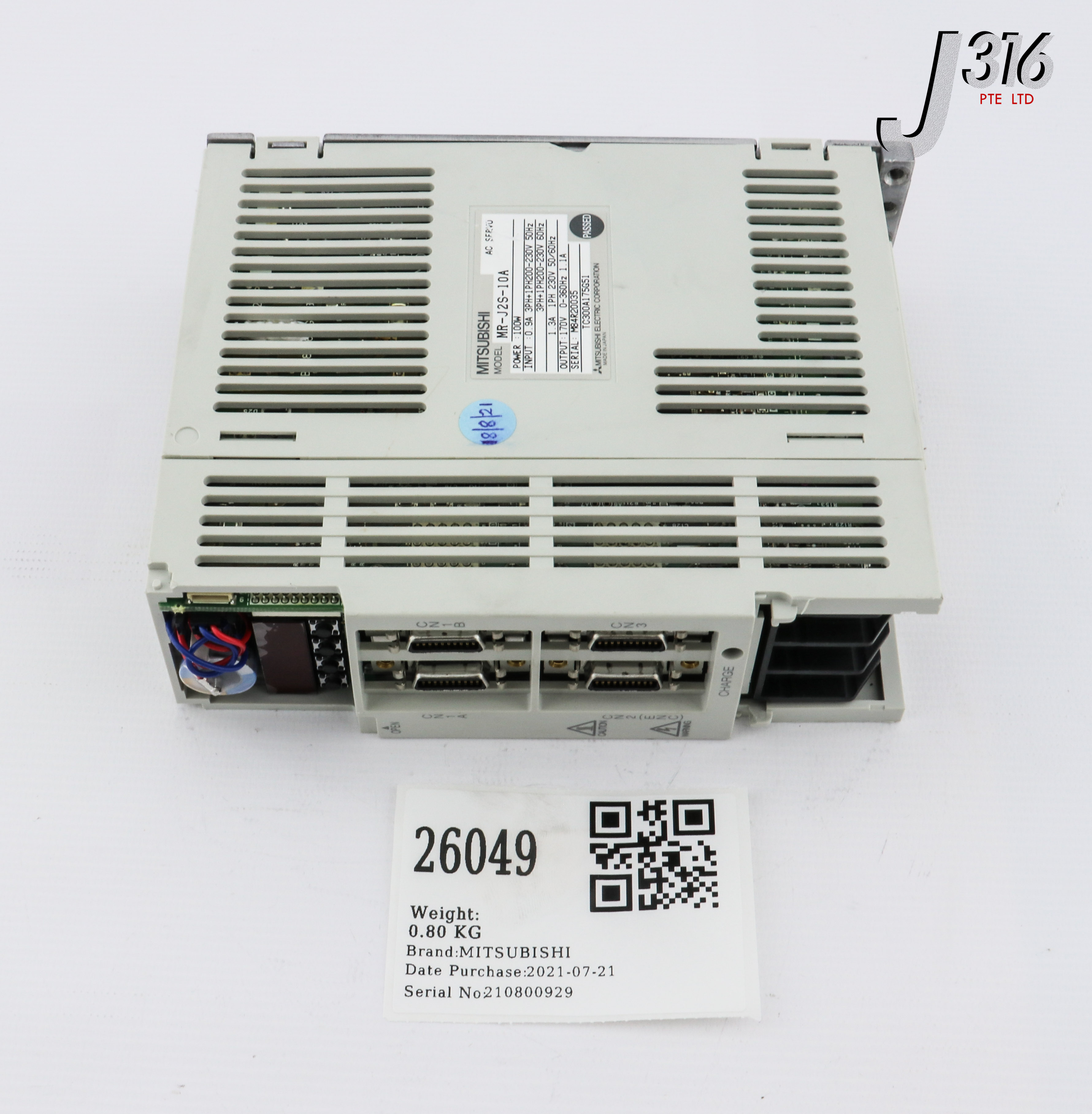 に 26049 MITSUBISHI AC SERVO DRIVE MODULE 0.9A 200-230V 50/60HZ MR